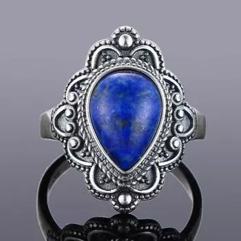 Кольца из стерлингового серебра S925 пробы, кольца из натурального лазурита, кольцо из лунного камня, рубина и циркона для женщин, подарок, ювелирные украшения 6