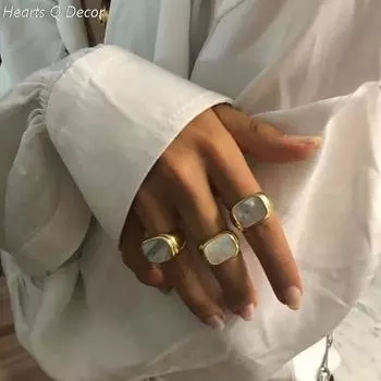 Кольца из титановой ракушки Geo, эффектные, из нержавеющей стали 361l, ювелирные изделия для женщин, шикарный панк, готика, бохо, хип-хоп, подиум, вечеринка, дизайнер 8