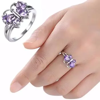 Кольца Кольца-бабочки Женские подарки Ювелирные изделия Кольца для девочек Обручальные кольца 8 серебряный