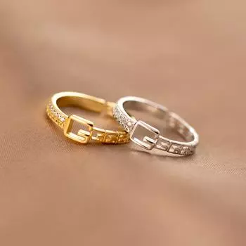 Кольца на палец из стерлингового серебра 925 пробы для женщин, корейские асимметричные полые кристаллы для вечеринок, кольцо Anillos Mujer, ювелирные изделия в подарок Resizable серебряный