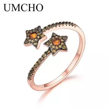 Кольца на палец UMCHO из стерлингового серебра 925 пробы, созданные из нано-драгоценного камня, регулируемые кольца для женщин, подарок на годовщину, ювелирные украшения Adjustable