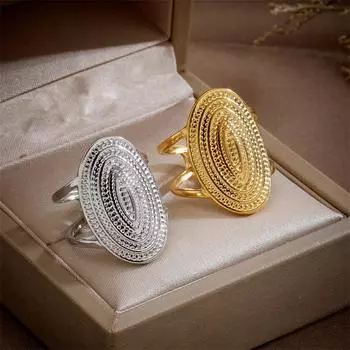 Кольца овальные для женщин, винтажные простые геометрические темпераментные кольца, модный дизайн, шикарные украшения на день рождения, подарок