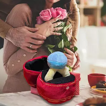 Кольца, плюшевая игрушка, мягкая креативная фигурка с маленьким бриллиантом, забавная коробка