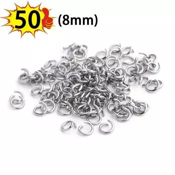 Кольца разъемные из нержавеющей стали 8 мм для изготовления брелоков своими руками, фурнитура для ювелирных изделий, петли, разъемные кольца, соединители about 50pcs