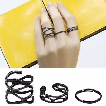 Кольца Регулируемые нежные черные винтажные штабелируемые кольца на суставы пальцев для вечеринки