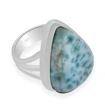 Кольца ручной работы в форме груши с натуральным драгоценным камнем Ларимар из стерлингового серебра 925 пробы для женщин и девочек 5.75