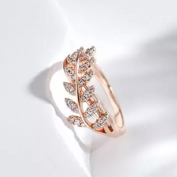 Кольца с белым цирконом и геометрическим листом для женщин, модные украшения, сверкающие повседневные аксессуары 7