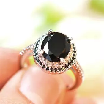 Кольца с черным ониксом для женщин, сексуальные модные крутые вечерние кольца 8