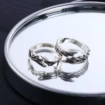 Кольца с крыльями демона и ангельским крылом, металлические открытые кольца, парные украшения, модные украшения, парные кольца 1