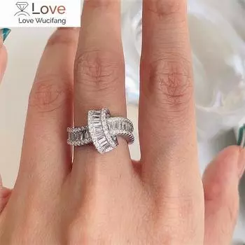 Кольца с микро-паве из блестящего циркония с узелками для женщин, новые роскошные бижутерия с открытым кольцом, оптовая продажа ювелирных изделий Resizable