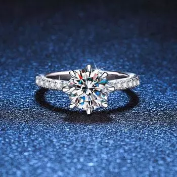 Кольца с муассанитом 2 карата для женщин, белое золото, кольцо из стерлингового серебра с бриллиантами и сертификатом Gra, обручальное кольцо, ювелирные изделия 10