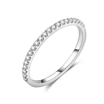 Кольца с муассанитом 3,0 мм D Vvs, круглое кольцо с бриллиантом для женщин, обручальное, рождественское, стерлингового серебра 925 пробы, свадебные ювелирные украшения 6.5