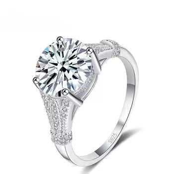 Кольца с муассанитом 3 карата, 9 мм, стерлинговое серебро S925 с позолотой 18 карат, кольцо с бриллиантом для свадебной вечеринки, подарки для женщин и девочек 5