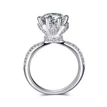 Кольца с муассанитом 5ct11mm, 5ct, бриллиантовые обручальные кольца Halo с бриллиантами для женщин и девочек, обещанный подарок, ювелирные изделия из стерлингового серебра 10
