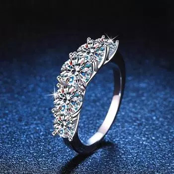 Кольца с муассанитом цвета D для женщин, 3,6 карата, свадебные украшения с GRA, стерлинговое серебро 925 пробы, с серебряным покрытием, кольцо Eternity из белого золота 18 карат 5
