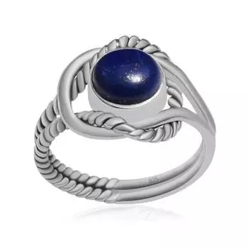 Кольца с разрезным хвостовиком из натурального лазурита 925 пробы из серебра 925 пробы для женщин и девочек 5 синий