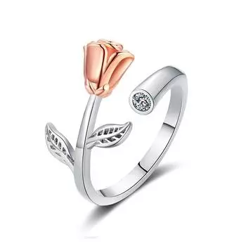 Кольца с розами для женщин, открывающееся кольцо