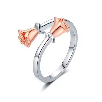 Кольца с розами для женщин, размер кольца регулируется