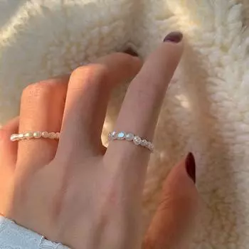 Кольца с жемчугом из бисера, кольца с натуральным искусственным жемчугом, геометрические кольца для женщин, минималистское кольцо с непрерывным кругом