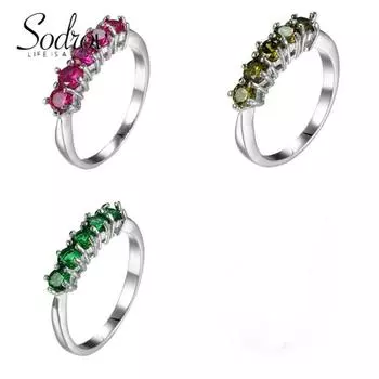 Кольца SODROV с цветным цирконом 6
