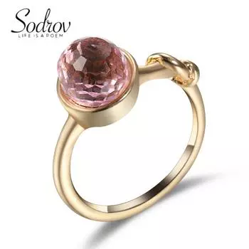 Кольца SODROV золотого цвета с цирконом 6
