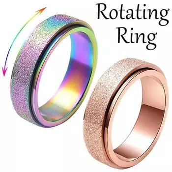 Кольца-спиннеры из нержавеющей стали, семена для женщин, мужские пескоструйные кольца, счастливое кольцо для беспокойства, вращающееся кольцо 10 серебряный