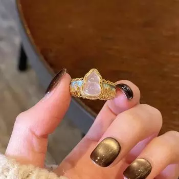 Кольца-тыквы Эмалевые Кольца на пальцы Цветок Кольца в китайском стиле Уникальные Винтажные Открытые кольца Ханфу Gourd