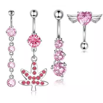 Кольца в форме сердца из нержавеющей стали для пупка для женщин и девочек, изысканное кольцо для пупка, пирсинг, ювелирные изделия, аксессуары, подарки