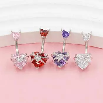 Кольца в пупок из циркония в форме сердца для женщин и девочек, милые кольца для пупка, сексуальные украшения для пирсинга тела, аксессуары, подарок белый