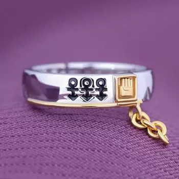 Кольца в стиле аниме JoJo s Bizarre Adventure Kujo Jotaro, ювелирные изделия для косплея, аксессуары, кольцо, металлическое регулируемое кольцо унисекс, подарок Adjustable