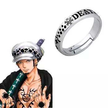 Кольца в стиле аниме Trafalgar D Water Law, дизайнерское кольцо соломенной шляпы для косплея, регулируемое ювелирное изделие унисекс, реквизит, аксессуары, подарок Adjustable 54-60mm
