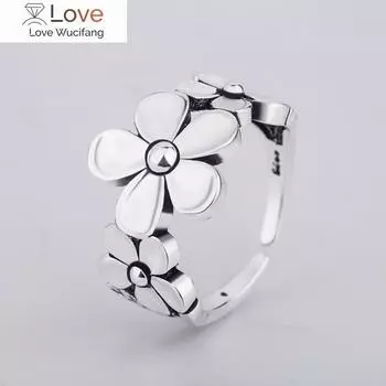 Кольца в стиле панк из стерлингового серебра 925 пробы для женщин, свадьба, день рождения, креативные модные украшения Jz466 Resizable