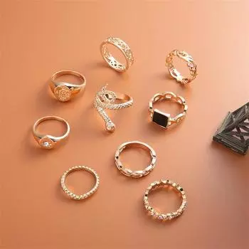 Кольца в виде змеи для женщин, модные ювелирные наборы колец, винтажные кольца Bague Femme для девочек, регулируемое кольцо на палец Anillo