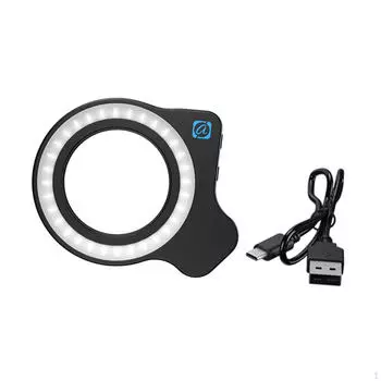 Кольцевая лампа-клипса для телефона с селфи-лампой с регулируемой яркостью, универсальная для фотосъемки