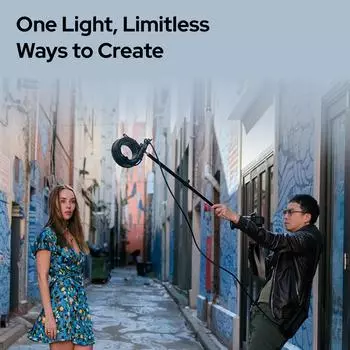 Кольцевая вспышка Godox R200 для Godox AD200/ AD200Pro Flash, мощность вспышки 200 Вт, встроенная мощность 10 Вт, моделирование чёрный