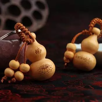 Кольцевые украшения, сумка, кулон, традиционный китайский брелок, брелок из персикового дерева, тыква удачи