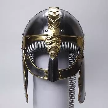 Кольчужный шлем викинга, Медуза черного вандала, средневековые доспехи рыцаря-тамплиера-крестоносца, шлем воина-лерпа викинга, сталь, латунный шлем