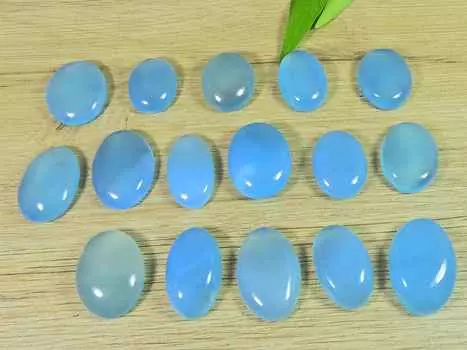 Кольцо 19-25 мм, синий оникс, 16 шт., овальный кабошон, драгоценные камни, лот 293 карата, RQ-2592