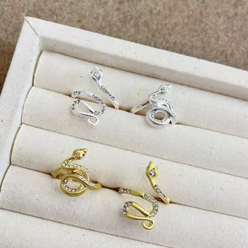 Кольцо 2024 года в виде матовой змеи: Уникальный дизайн в стиле панк-средневековый для указательного пальца Circle Snake Ring серебряный