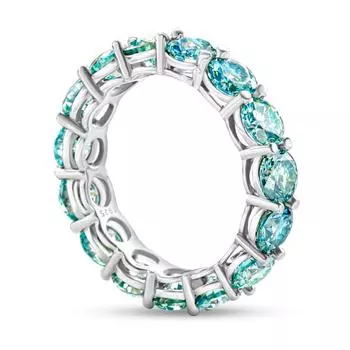 Кольцо 5 мм из серебра 925 пробы с муассанитом черного и белого цвета D-цвета Vvs, классический подарок на годовщину свадьбы 7