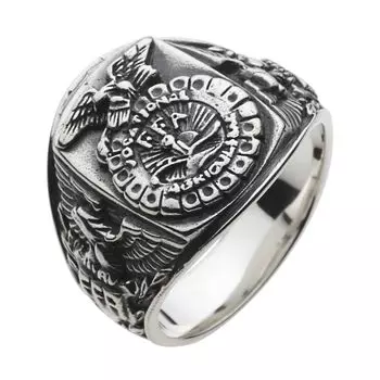 Кольцо American Casual Eagle College, серебро 925 пробы, fr0376, размер 19 [Figmart] [серебряный аксессуар]