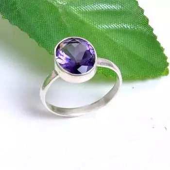 Кольцо Amethsyt из стерлингового серебра 925 пробы, женское кольцо ручной работы в стиле бохо с овальным драгоценным камнем 4 фиолетовый
