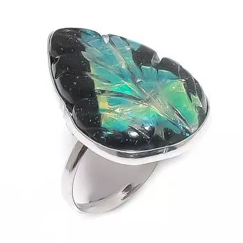 Кольцо Ammolite Ethnic из стерлингового серебра 925 пробы, размер 7,5 I6b38