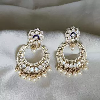 Кольцо Arisha Silver из позолоченного серебра 925 пробы, украшения ручной работы в стиле кундан с муассанитом и жемчугом для женщин, индийские украшения FS золотой