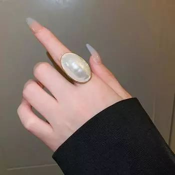 Кольцо-бабочка из настоящего золота с гальваническим покрытием и жемчугом, цирконием, изысканное и красивое кольцо, французский темперамент, легкий роскошный браслет One Size белый