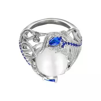 Кольцо-бабочка из настоящего золота с гальваническим покрытием и жемчугом, цирконием, изысканное и красивое кольцо, французский темперамент, легкий роскошный браслет 10 серебряный