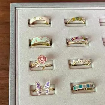 Кольцо-бабочка с цветной эмалью, женское отверстие, регулируемая ниша, уникальное кольцо высокого класса, новая тенденция ручных украшений