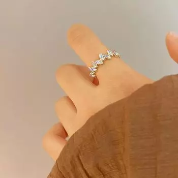 Кольцо-бабочка в стиле ретро с эмалью, женское, с регулируемым открыванием в виде бабочки, изысканные ювелирные изделия