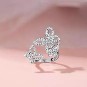 Кольцо-бабочка женское модное нишевое дизайнерское Sense Commuter циркон корейская версия открытое кольцо