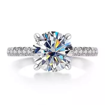 Кольцо Bague Ringen из стерлингового серебра 925 пробы с четырьмя когтями и бриллиантами с муассанитом 3 карата, женское обручальное кольцо, классическое открытое кольцо